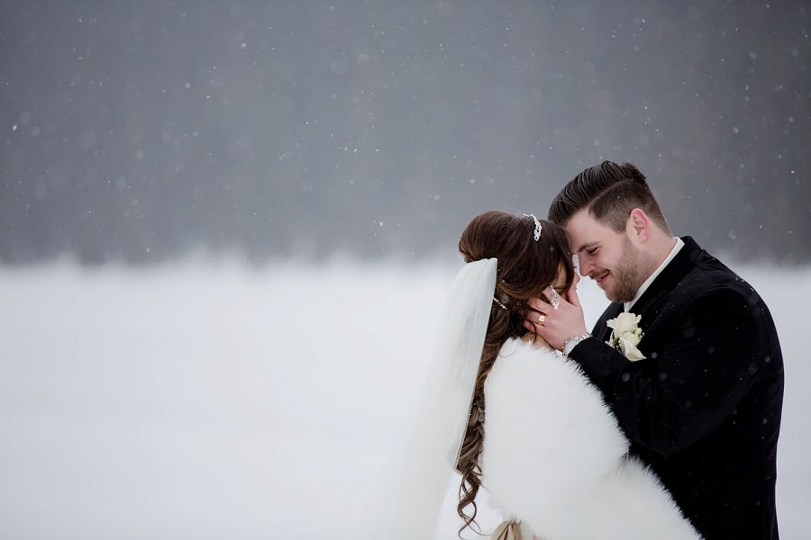 lake louise winter wedding photographer