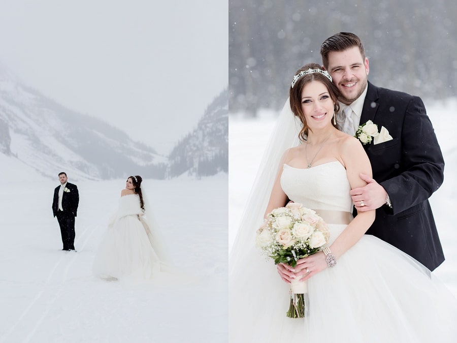 lake louise winter wedding photographers