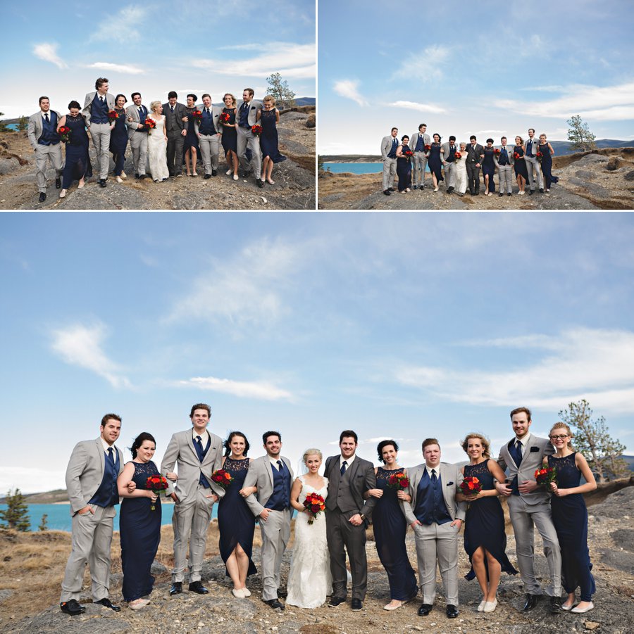 abraham lake nordegg mountain wedding photographers at windy point with bridal party