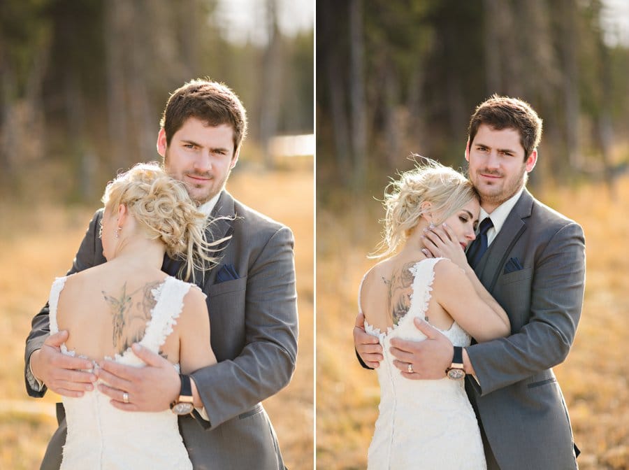 nordegg mountain wedding photographers bride & groom portraits in autumn october wedding