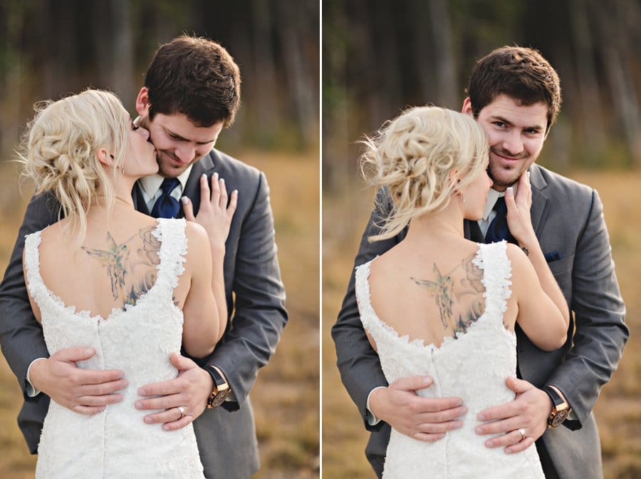 nordegg mountain wedding photographers bride & groom portraits in autumn october wedding