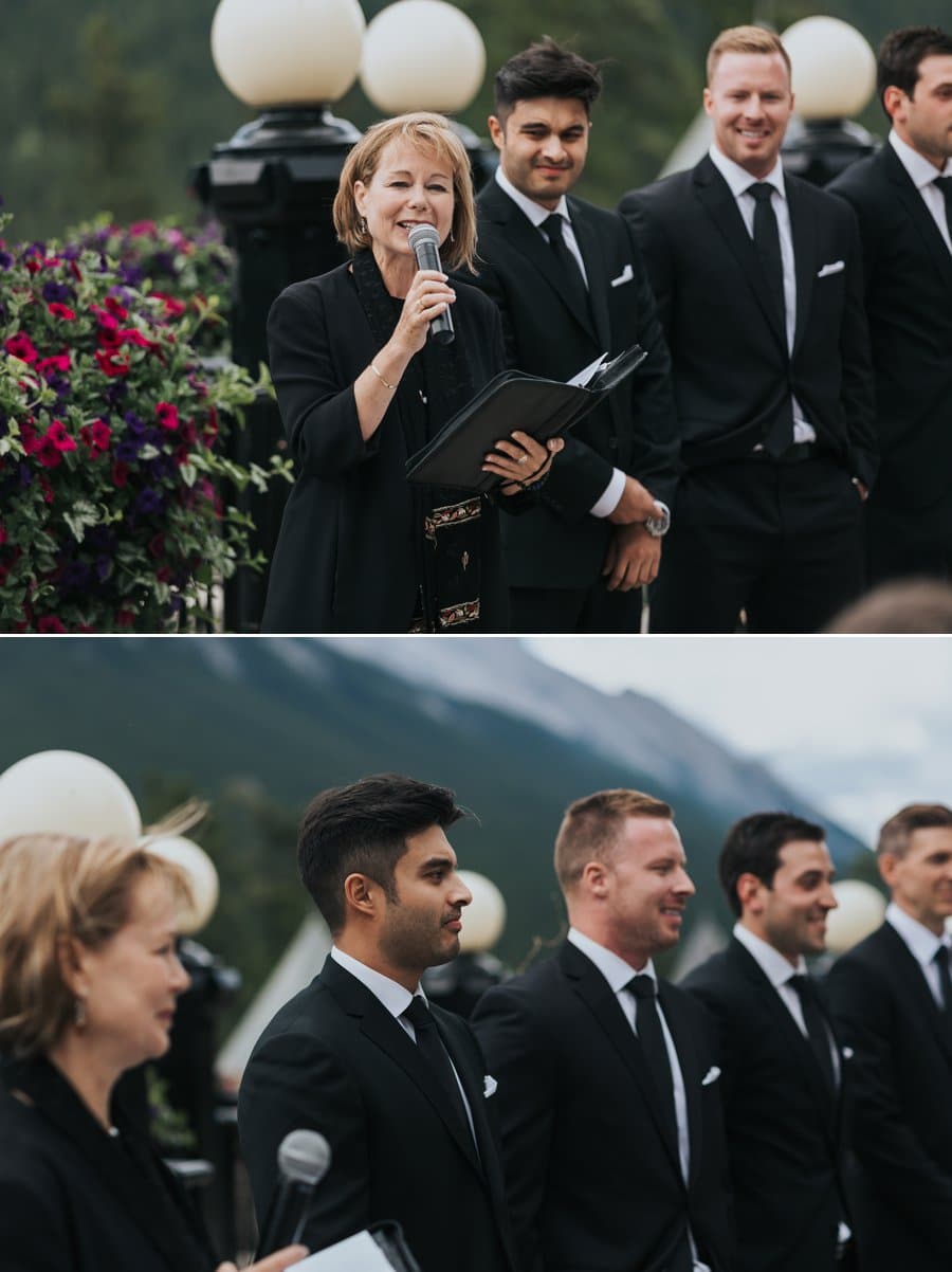 Banff Springs wedding outdoor terrace ceremony