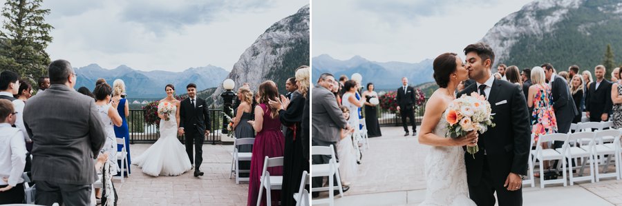Banff Springs wedding outdoor terrace ceremony