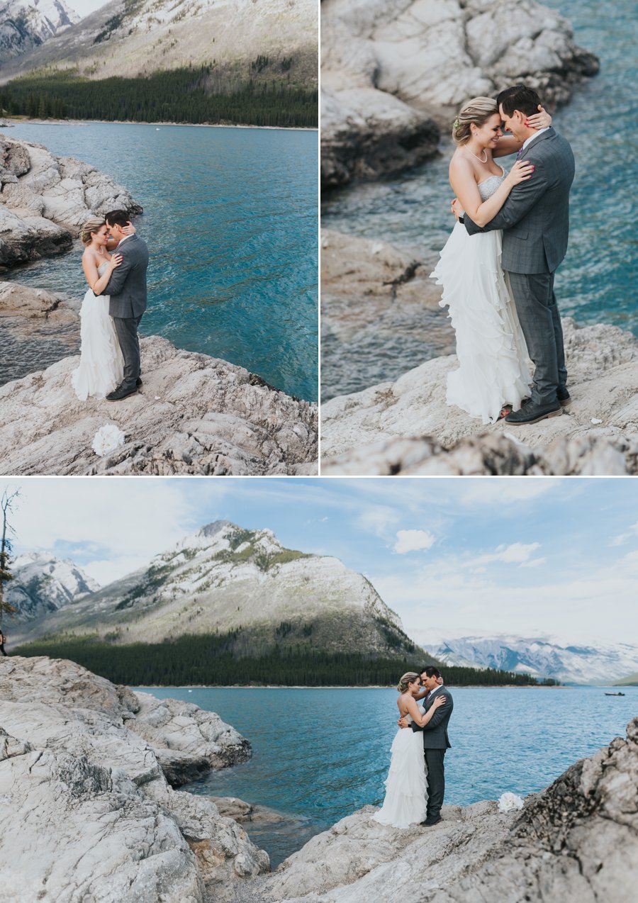 Lake Minnewanka Banff bridal portraits