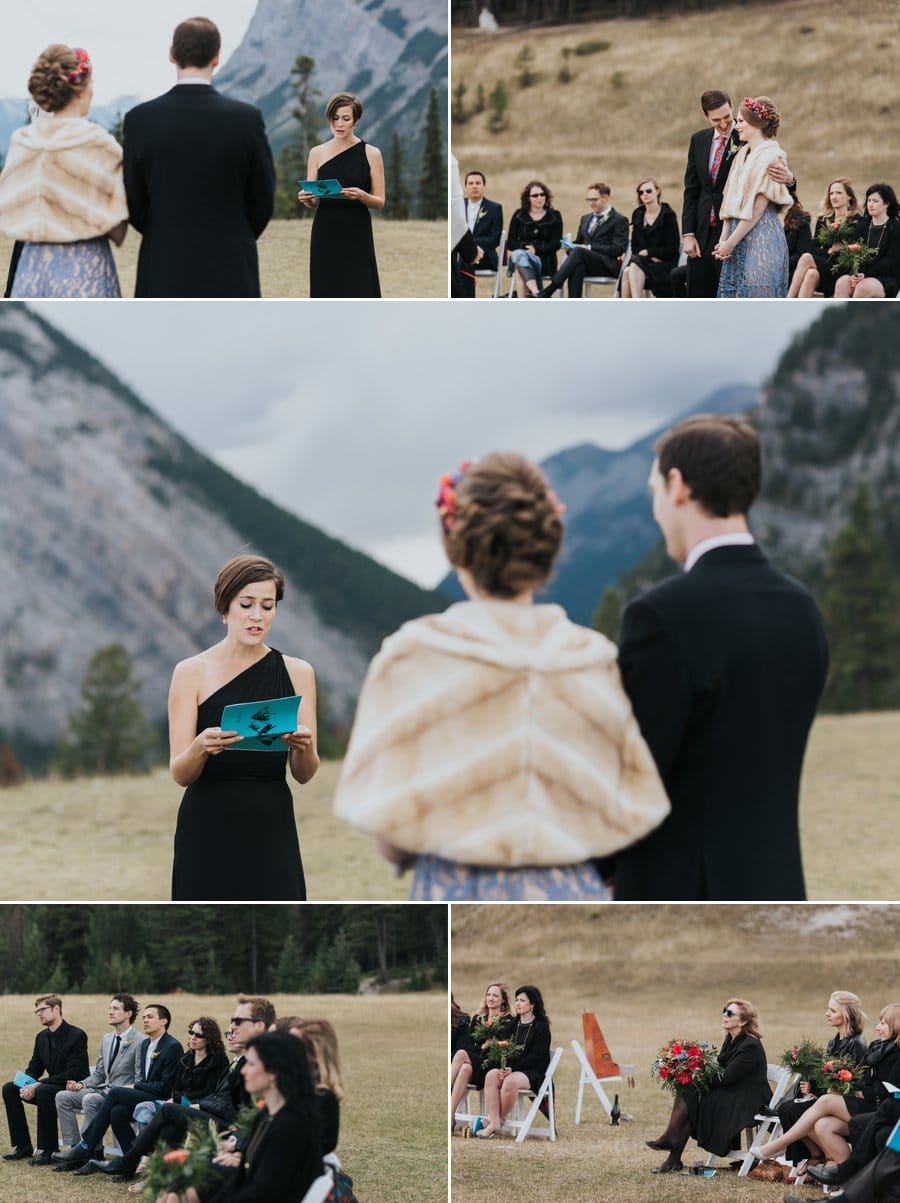 Banff Tunnel Mountain Reservoir wedding ceremony