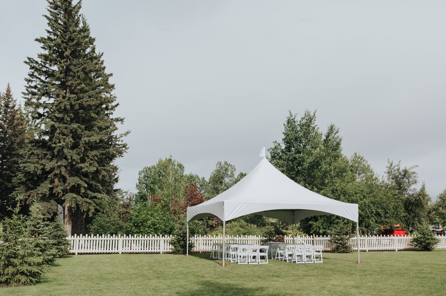 Bow Valley Ranche wedding Calgary outdoor tented wedding ceremony