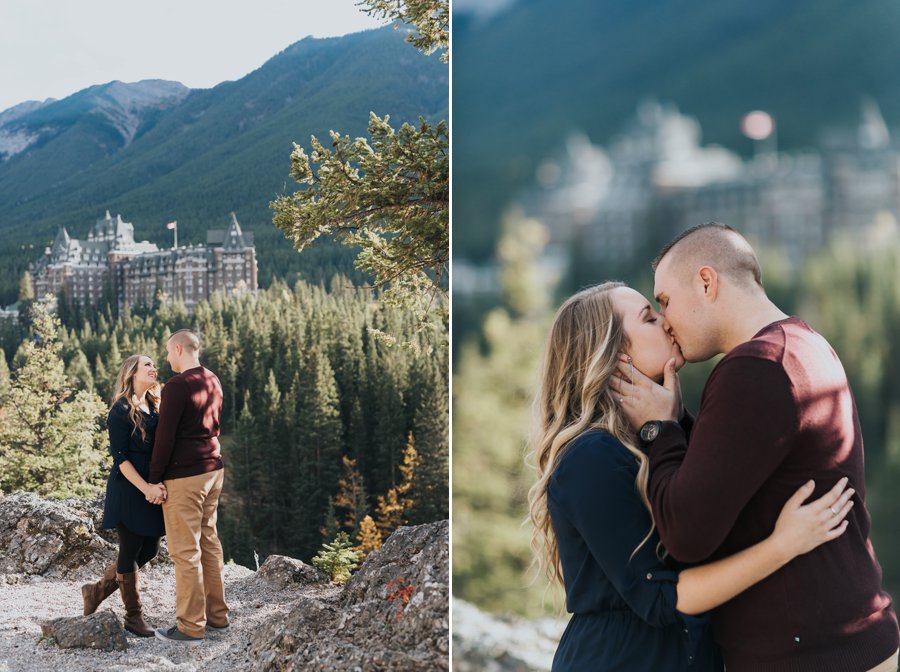 Engagement photos in the rocky mountains at surprise corner