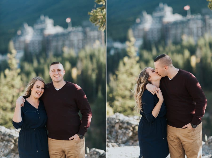 Engagement photos in the rocky mountains at surprise corner