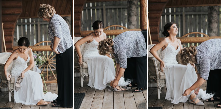 Calgary elopement bride getting ready photos at Airbnb