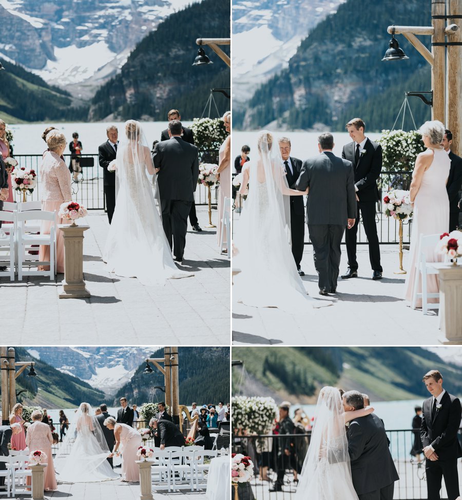 Lakeview Terrace Ceremony with mountain views