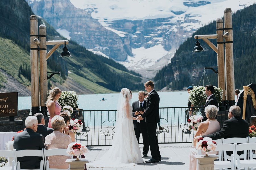 Lakeview Terrace Ceremony with mountain views