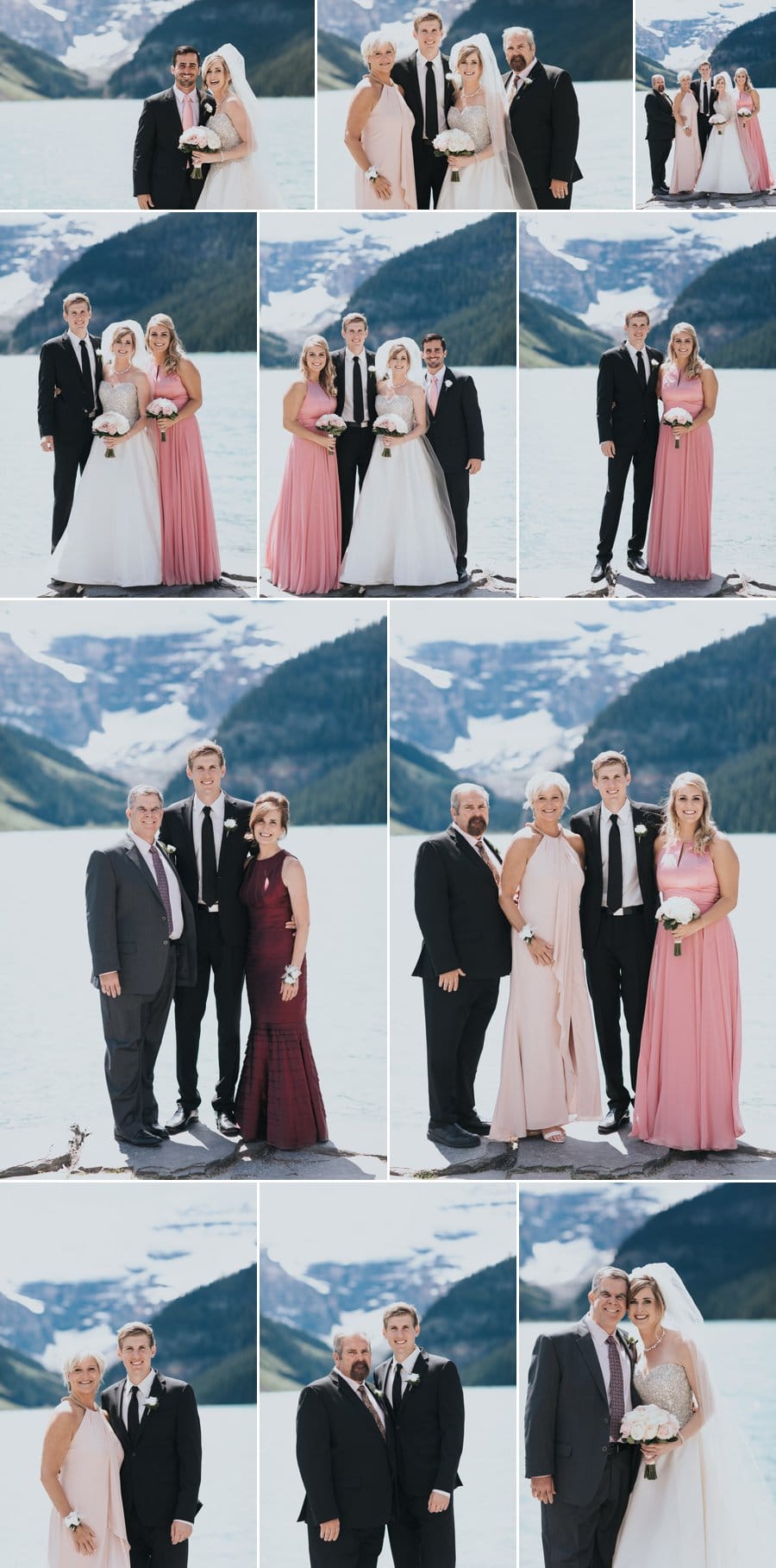 Intimate Chateau Lake Louise wedding family photos