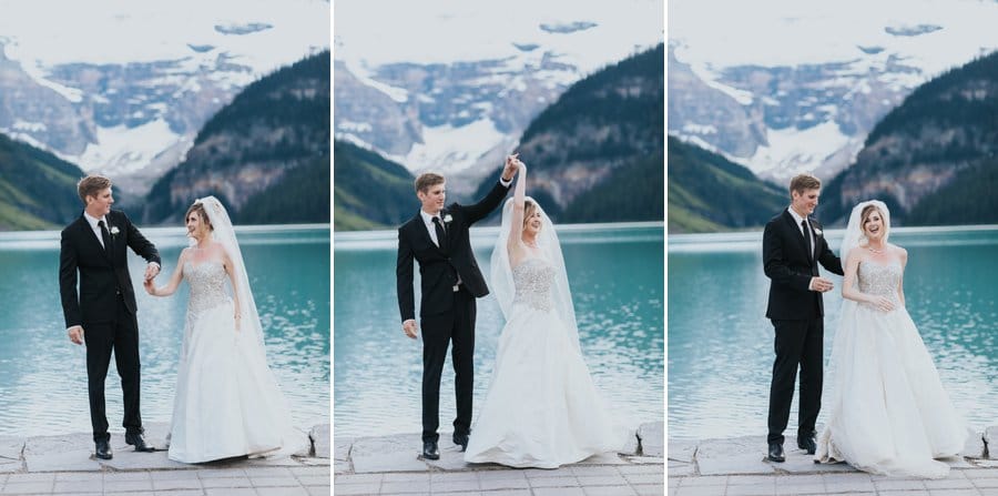 Intimate Chateau Lake Louise wedding portraits