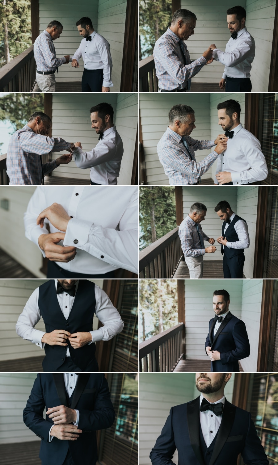 Emerald Lake Lodge intimate wedding groom getting ready