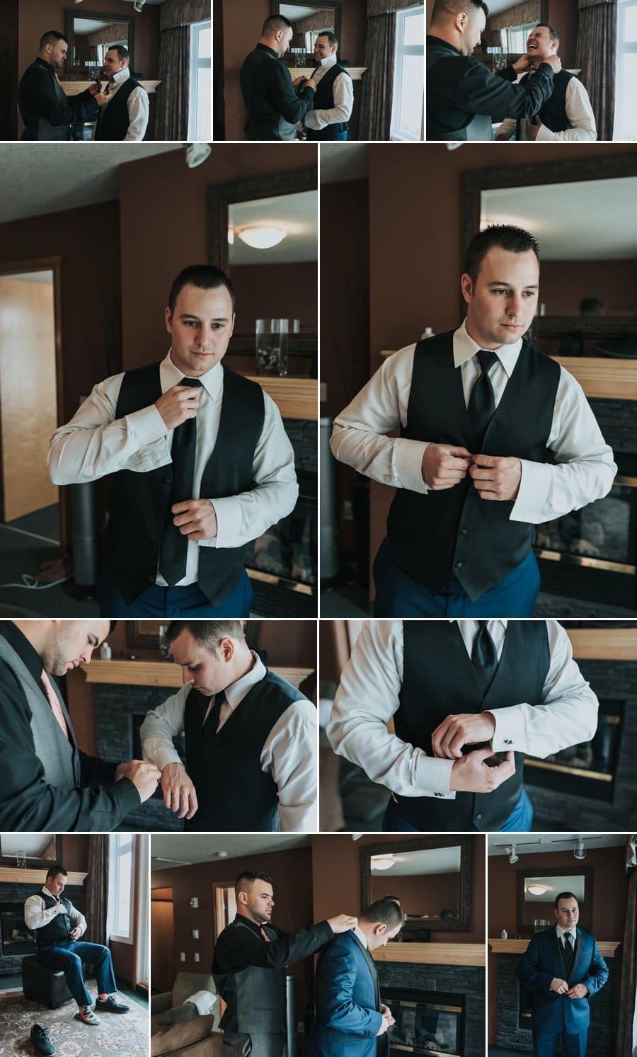 Canmore Wedding groom getting ready