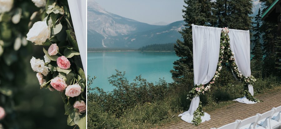 Emerald Lake Lodge summer wedding viewpoint ceremony