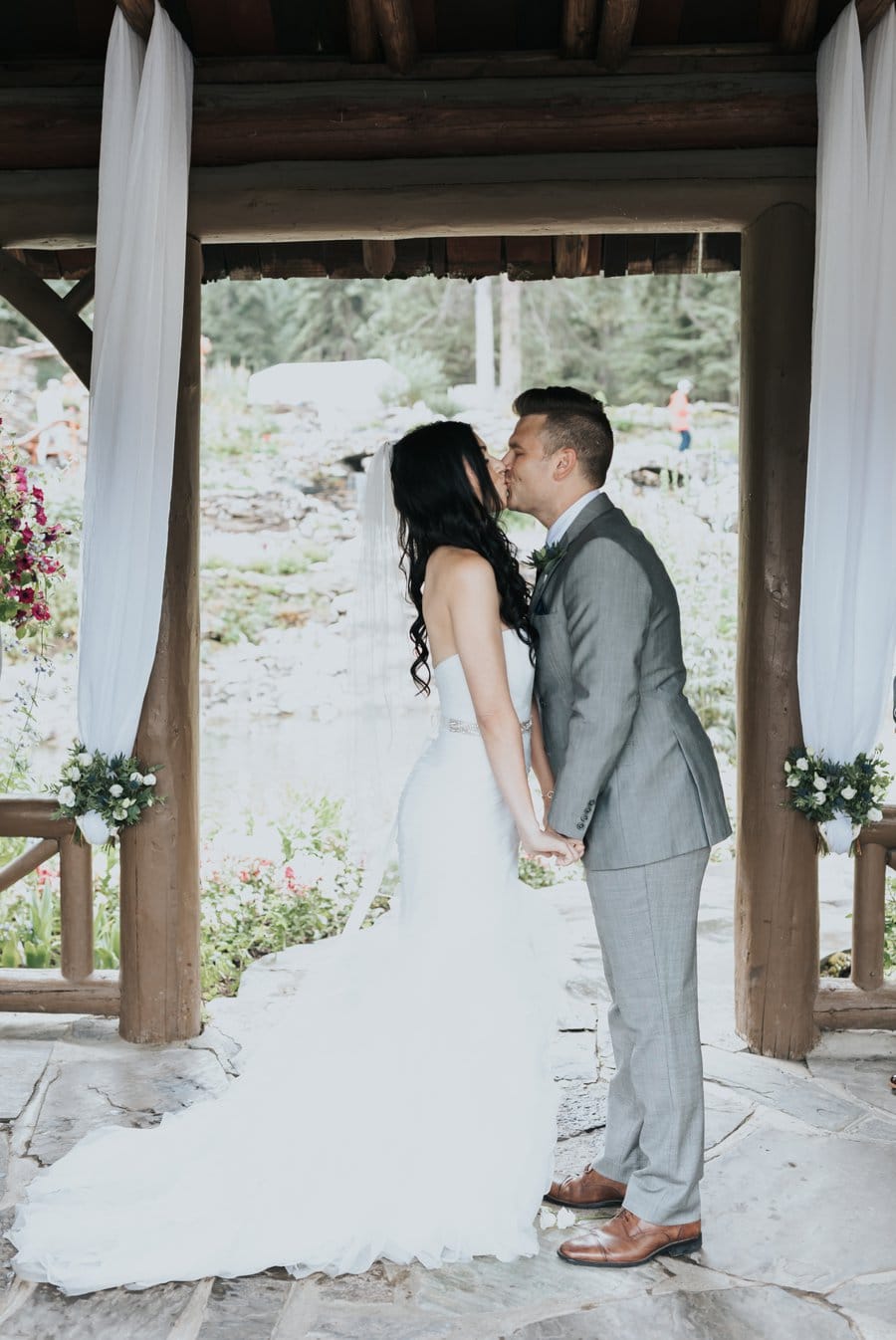 Cascade Gardens Banff intimate wedding ceremony