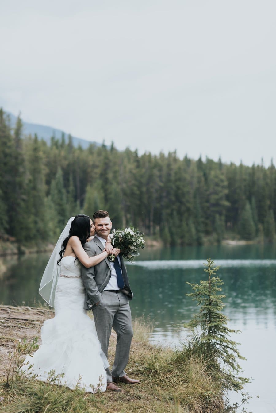 Two Jack Lake South wedding photos