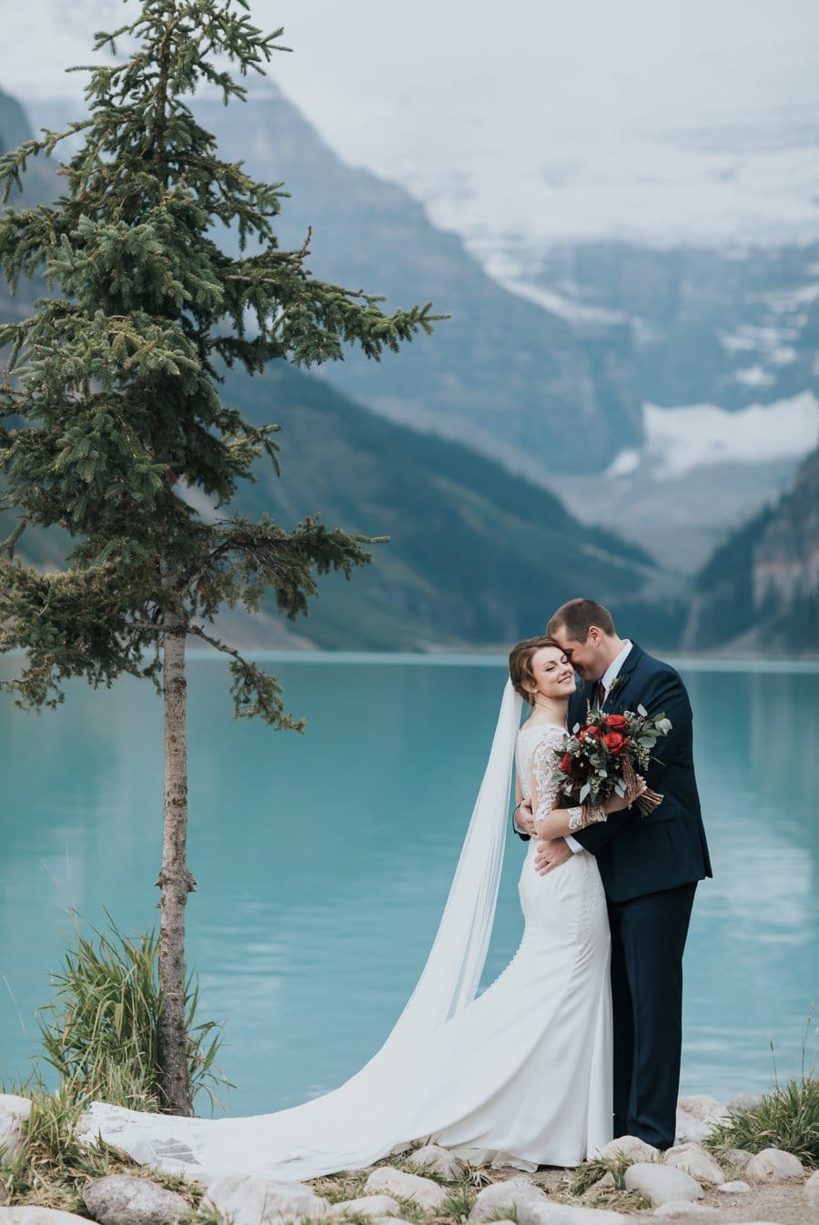 lake louise elopement wedding photos