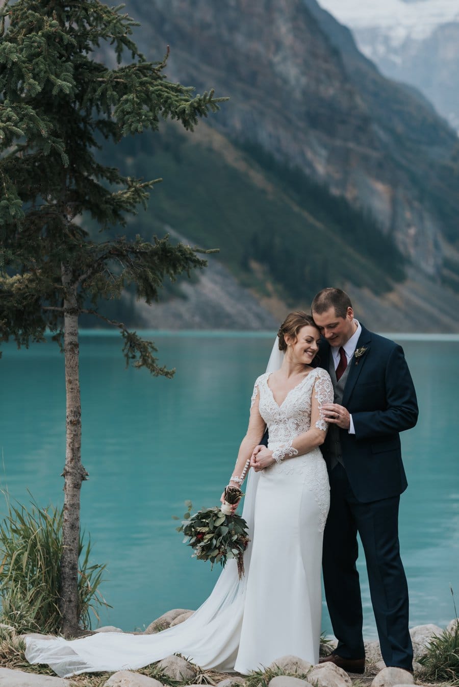 lake louise elopement wedding photos