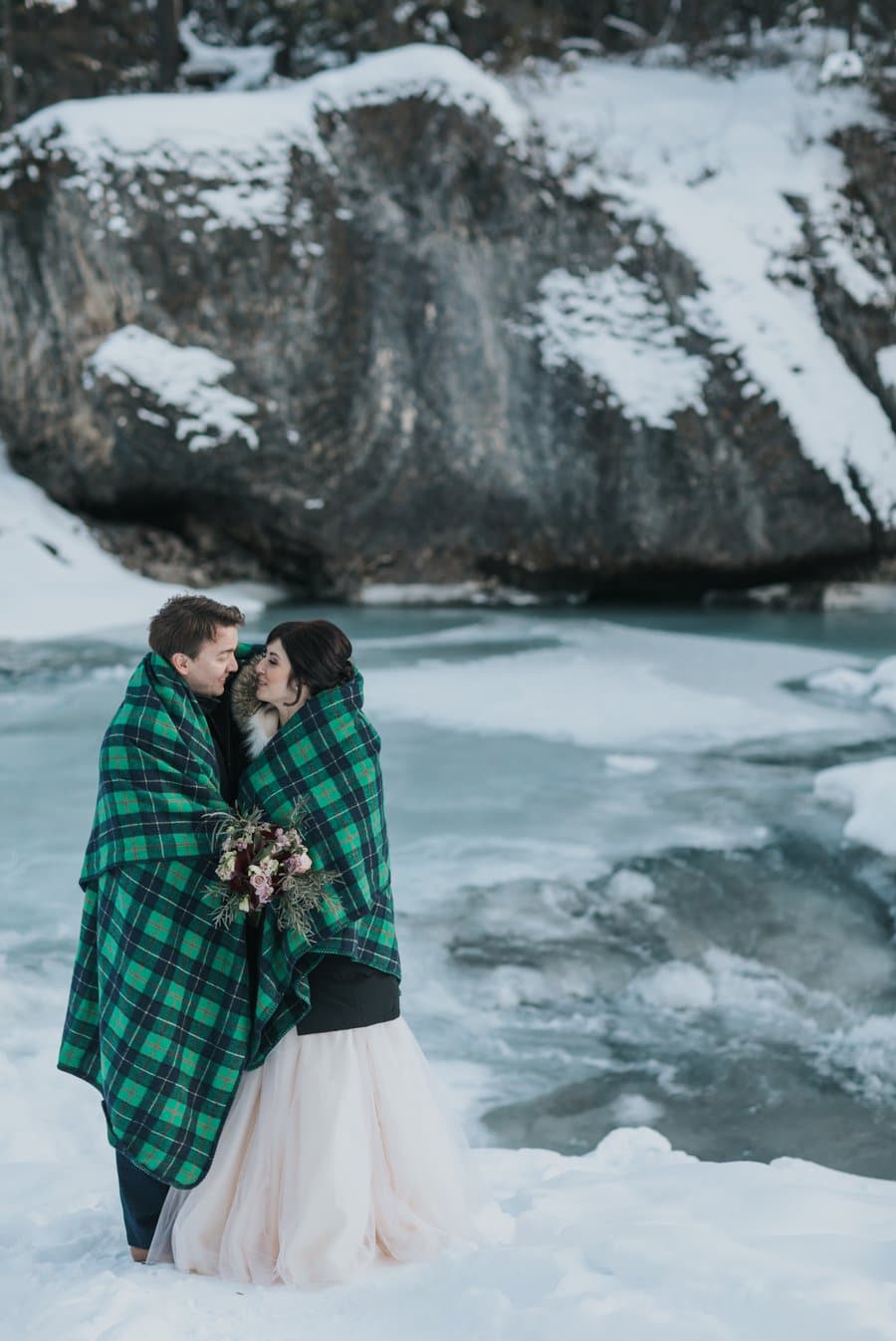 Yoho National Park Natural Bridge winter wedding Emerald Lake