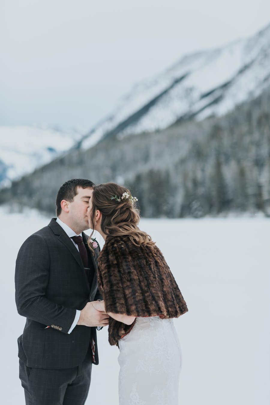 Two Jack Lake Winter elopement