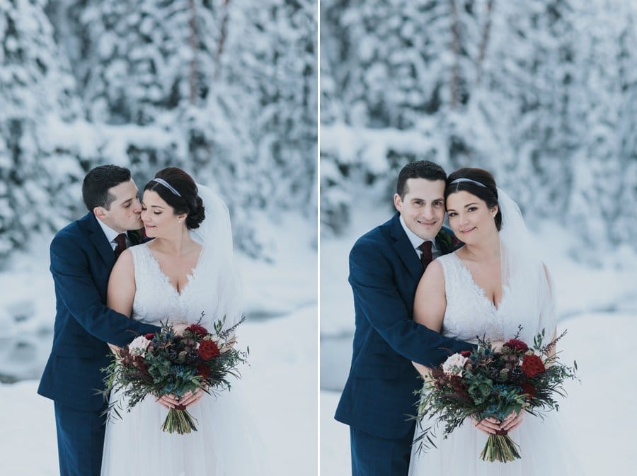 Emerald Lake winter Wedding portraits