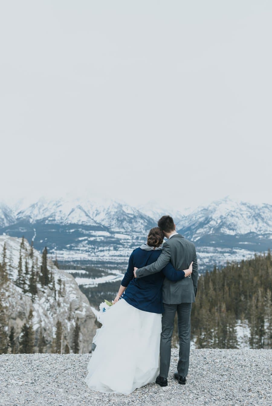 Canmore wedding photographers portraits mountains winter 