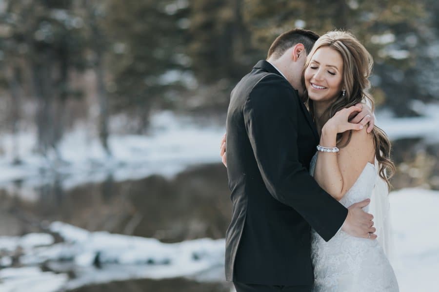 Canmore winter wedding photography policeman's creek