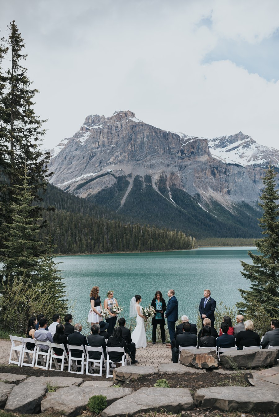 emerald lake lodge intimate wedding ceremony viewpoint