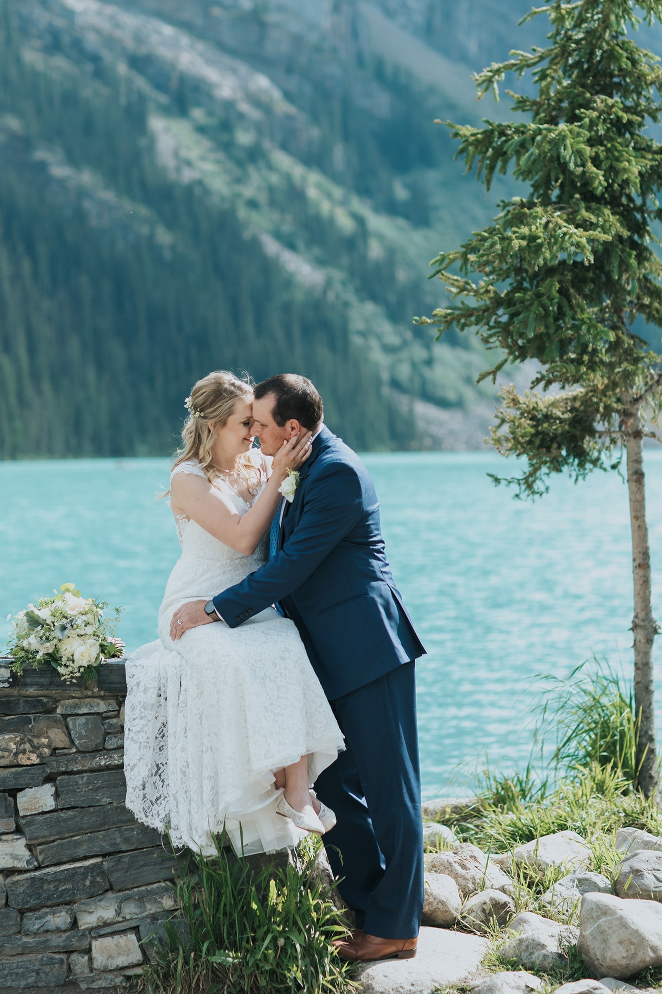 Lake Louise summer elopement wedding photography