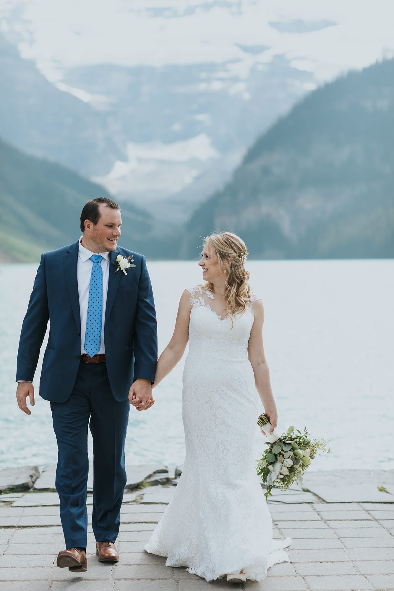 Lake Louise summer elopement wedding photography