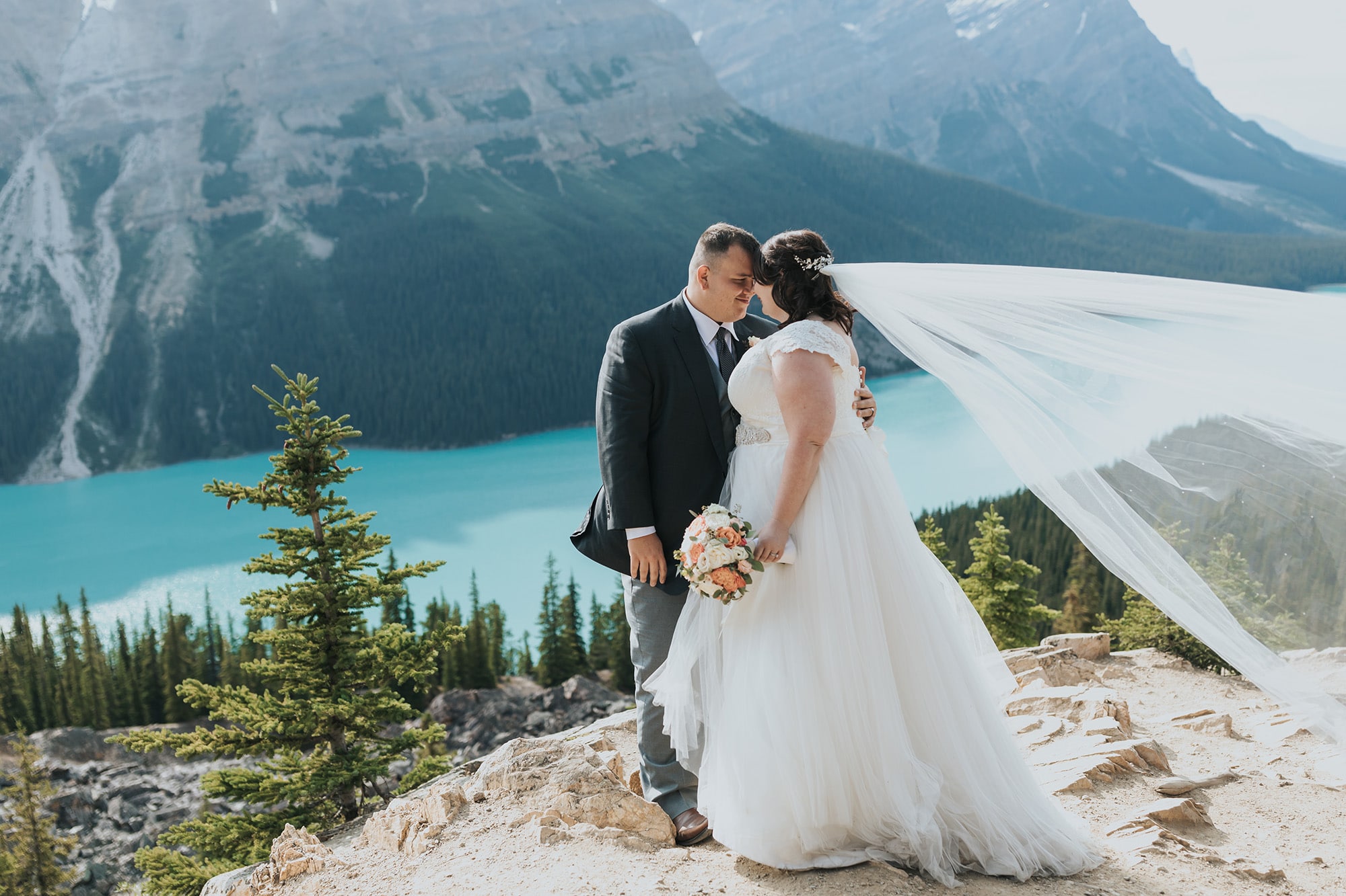 peyto lake wedding adventure elopement