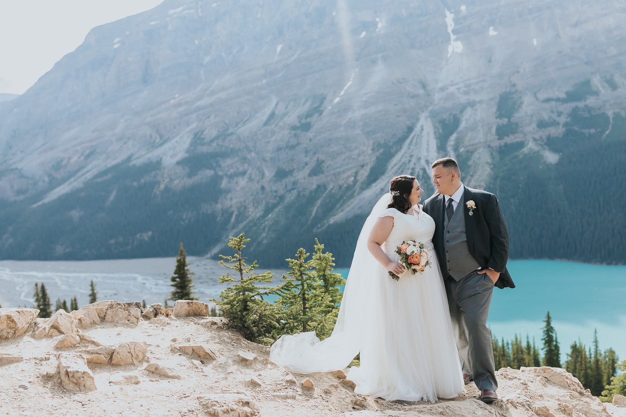 peyto lake wedding adventure elopement