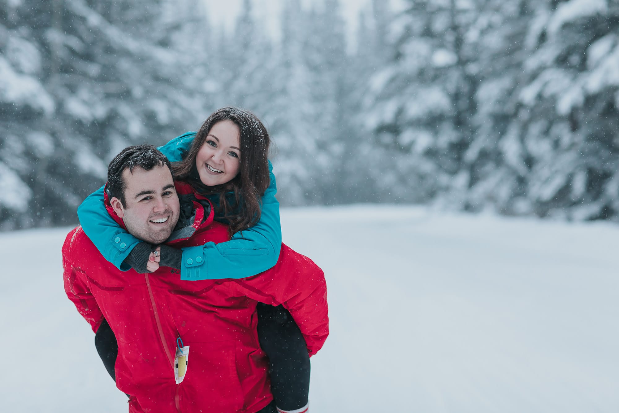 Banff snowy engagement photographer
