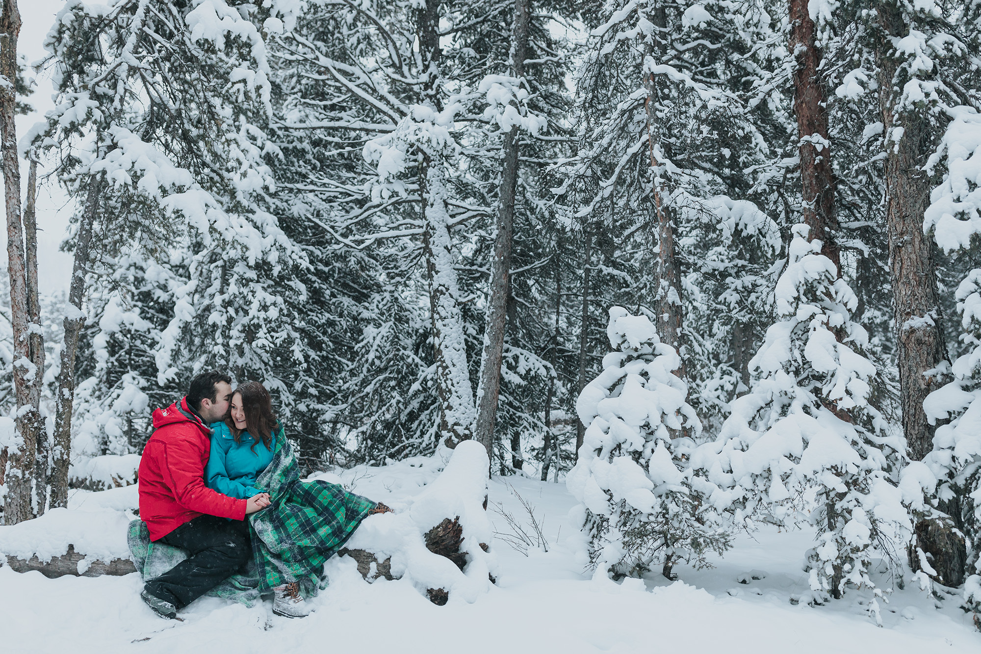 Banff snowy engagement photography