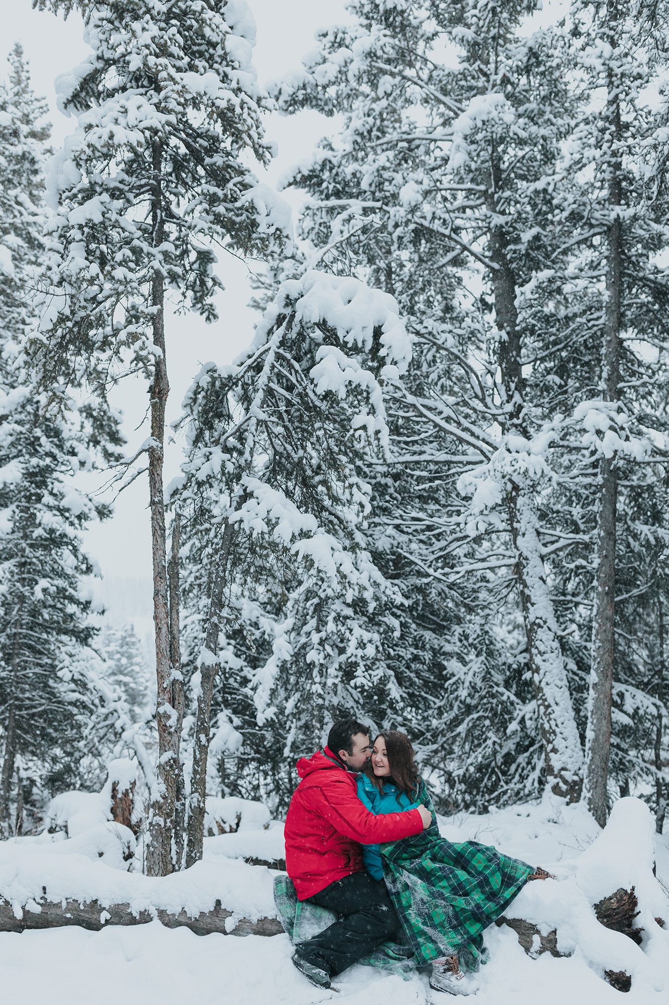Banff snowy engagement photography