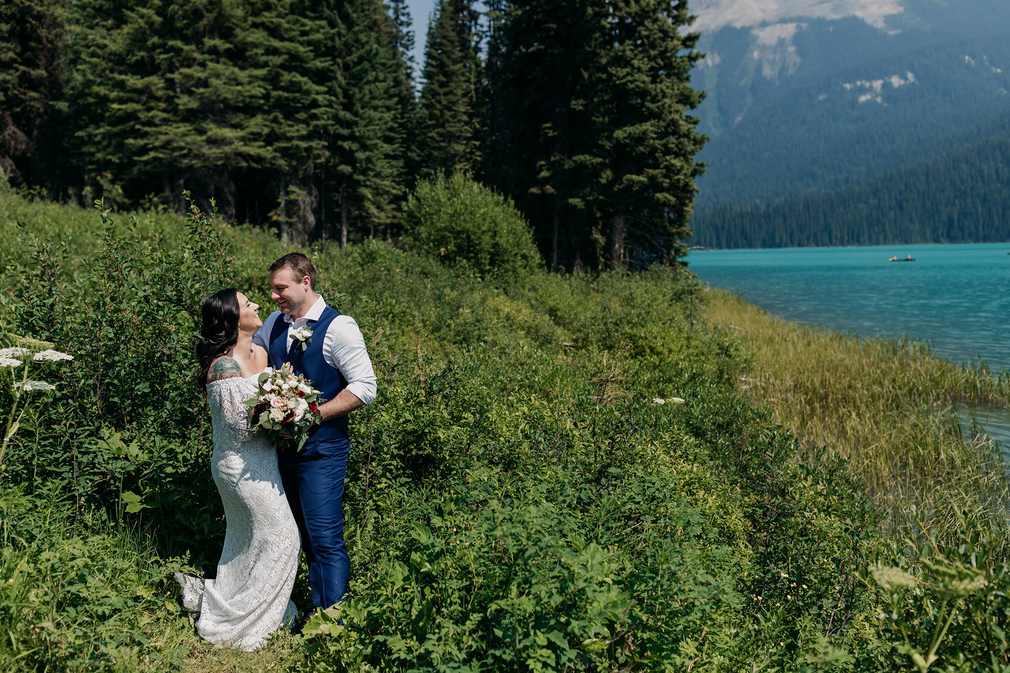summer elopement emerald lake lodge