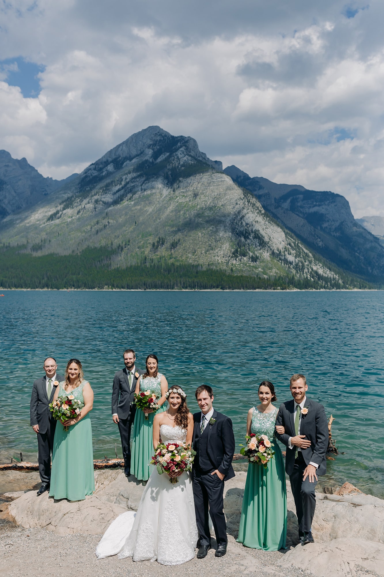 banff wedding photos lake minnewanka