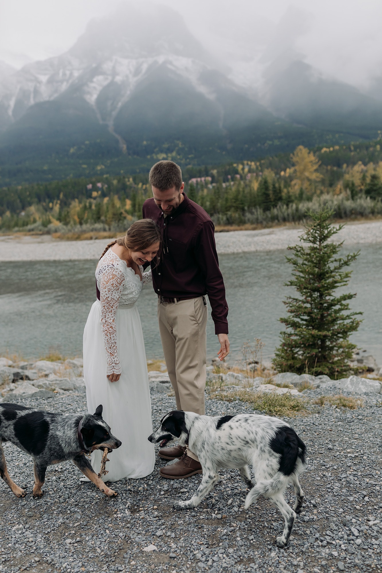 Canmore Elopement Planner ceremony photographer Bow river