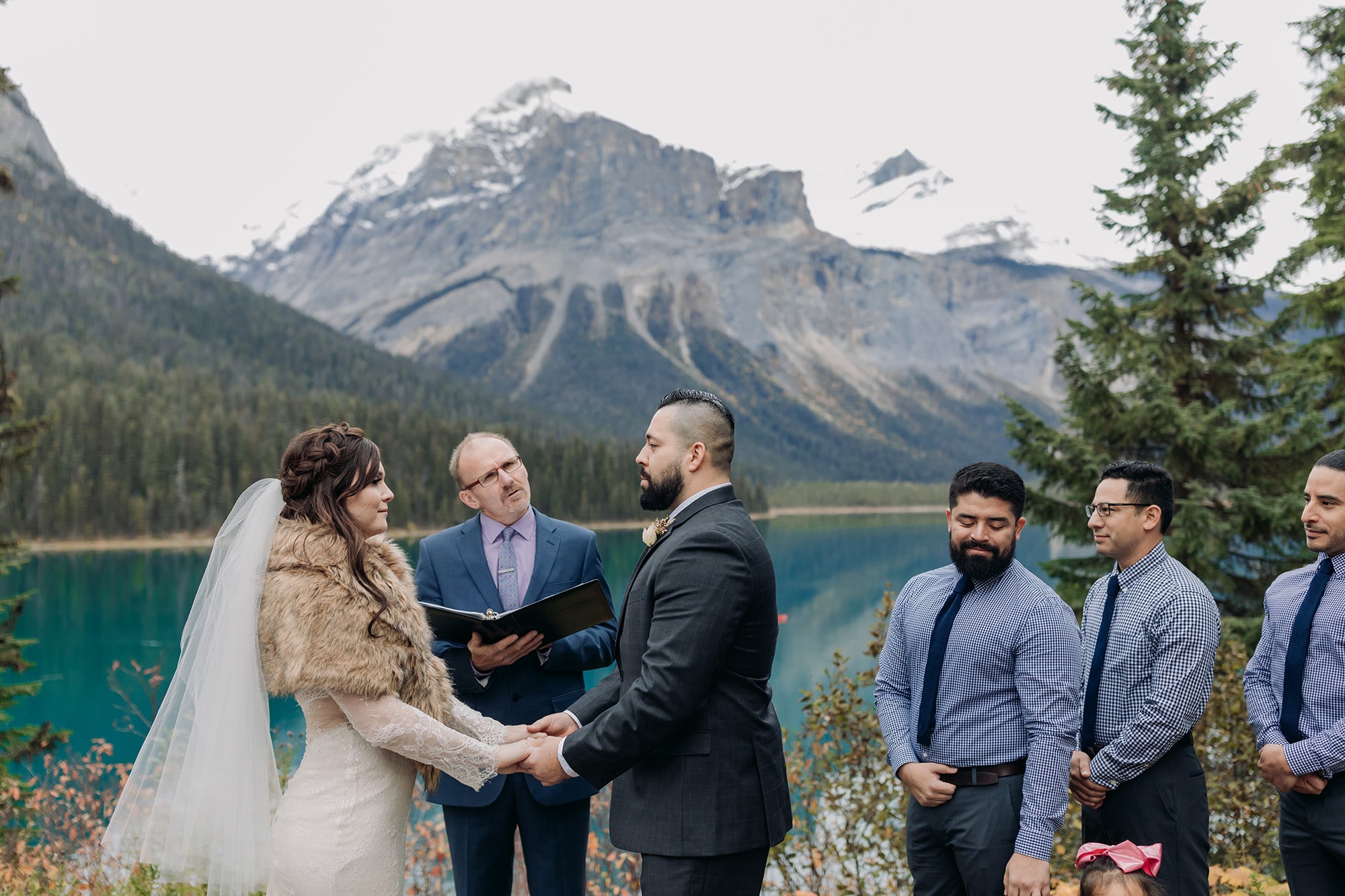 viewpoint outdoor ceremony in the mountains in Yoho National Park in autumn