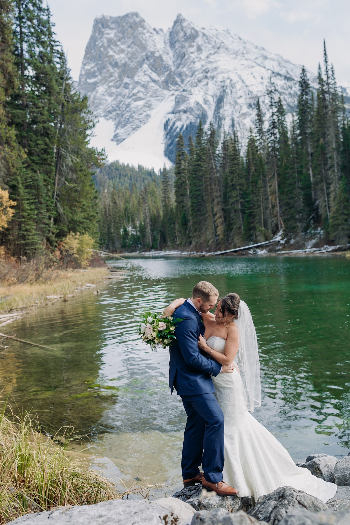 mountain elopement emerald lake lodge bride groom photos cilantro patio