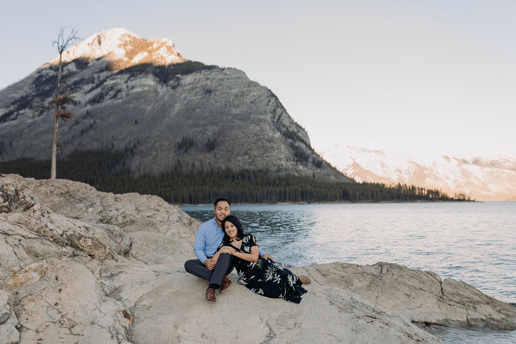 Lake Minnewanka Banff Engagement photographer