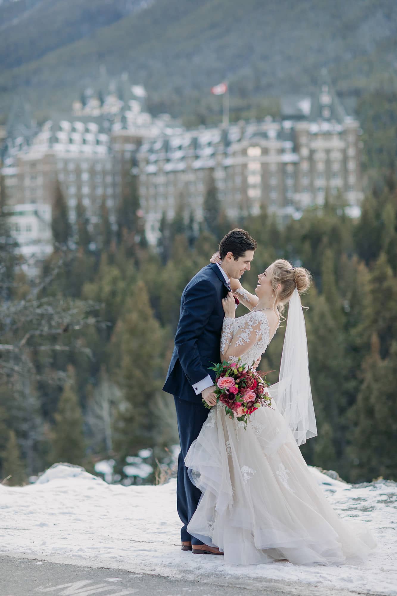 Fairmont Banff Springs winter wedding