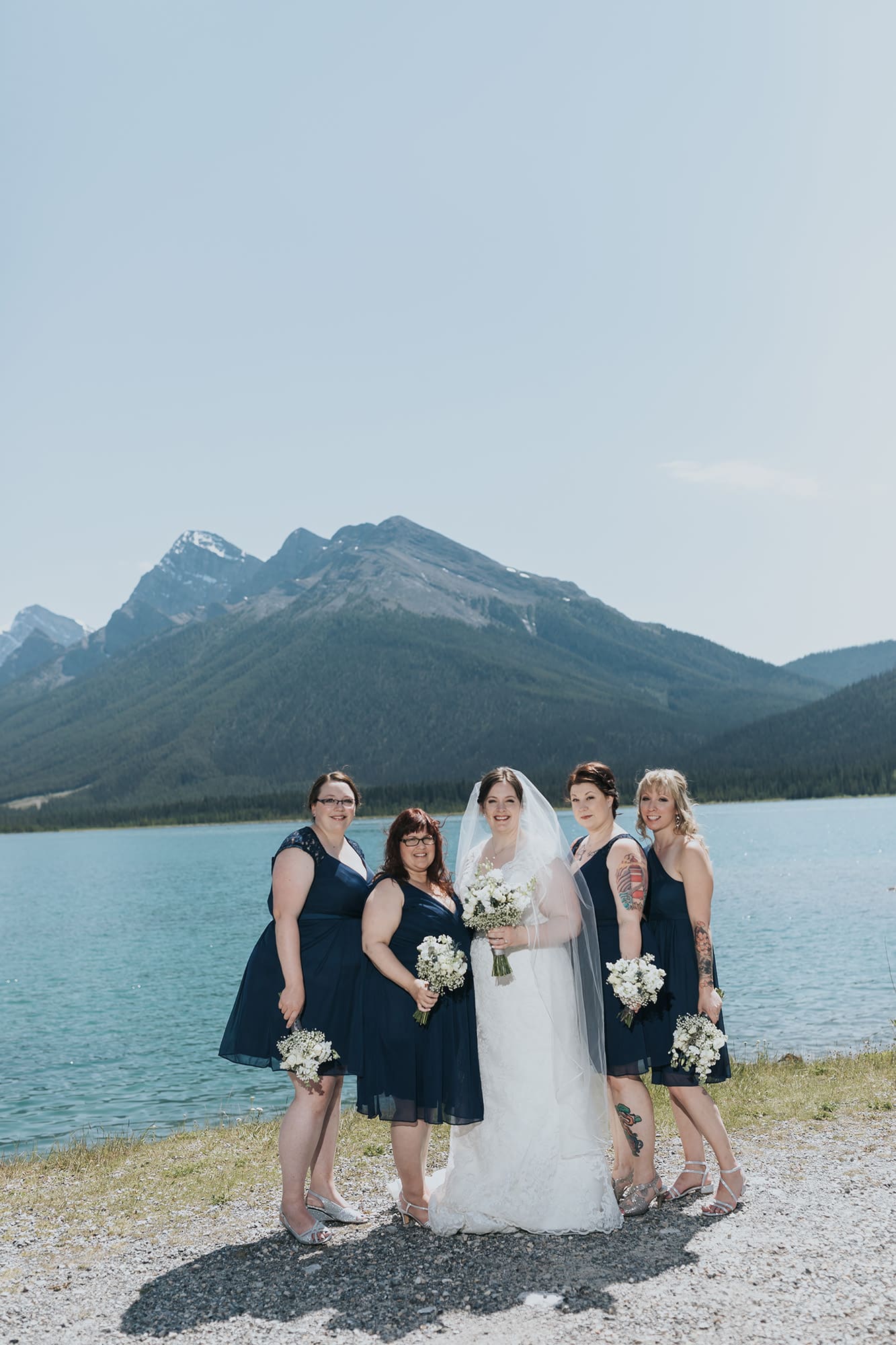 Canmore wedding party Goat Pond portraits