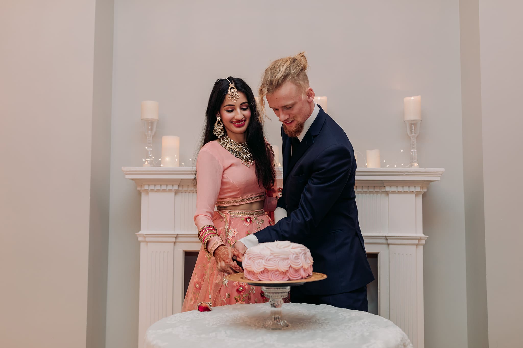 Beveridge Landmark Events wedding reception cake cutting