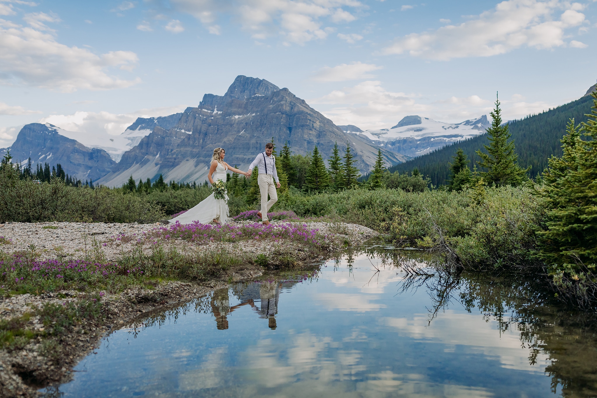 A Guide to Eloping in the Canadian Rockies | Mountain Wedding photographed by ENV Photography | boho mountain elopement guide to eloping in the canadian rockies