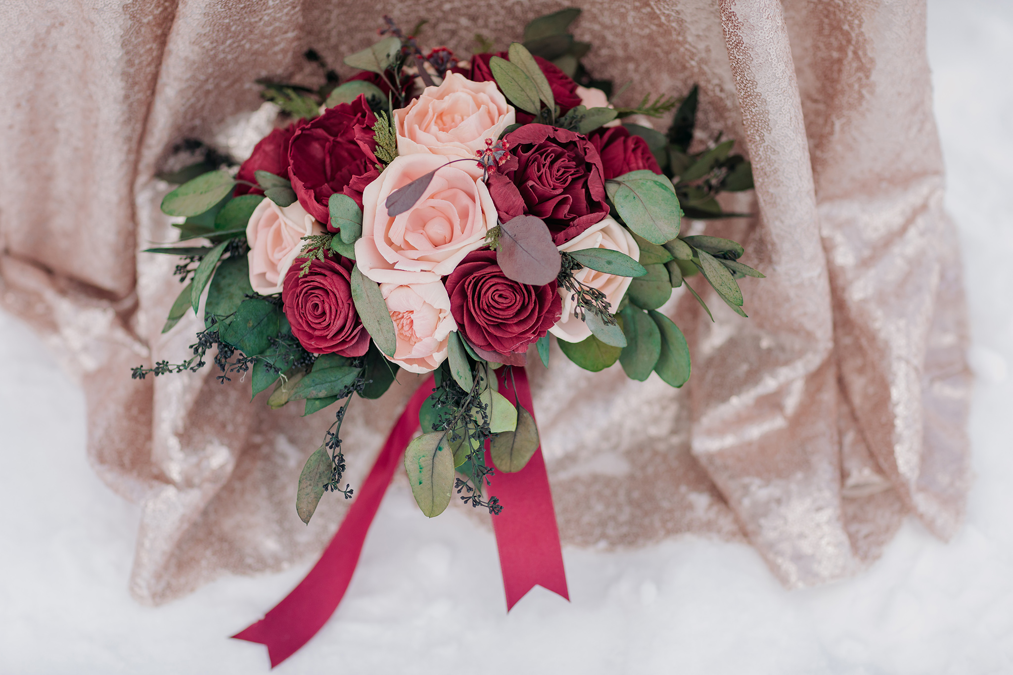 pink red wedding bouquete