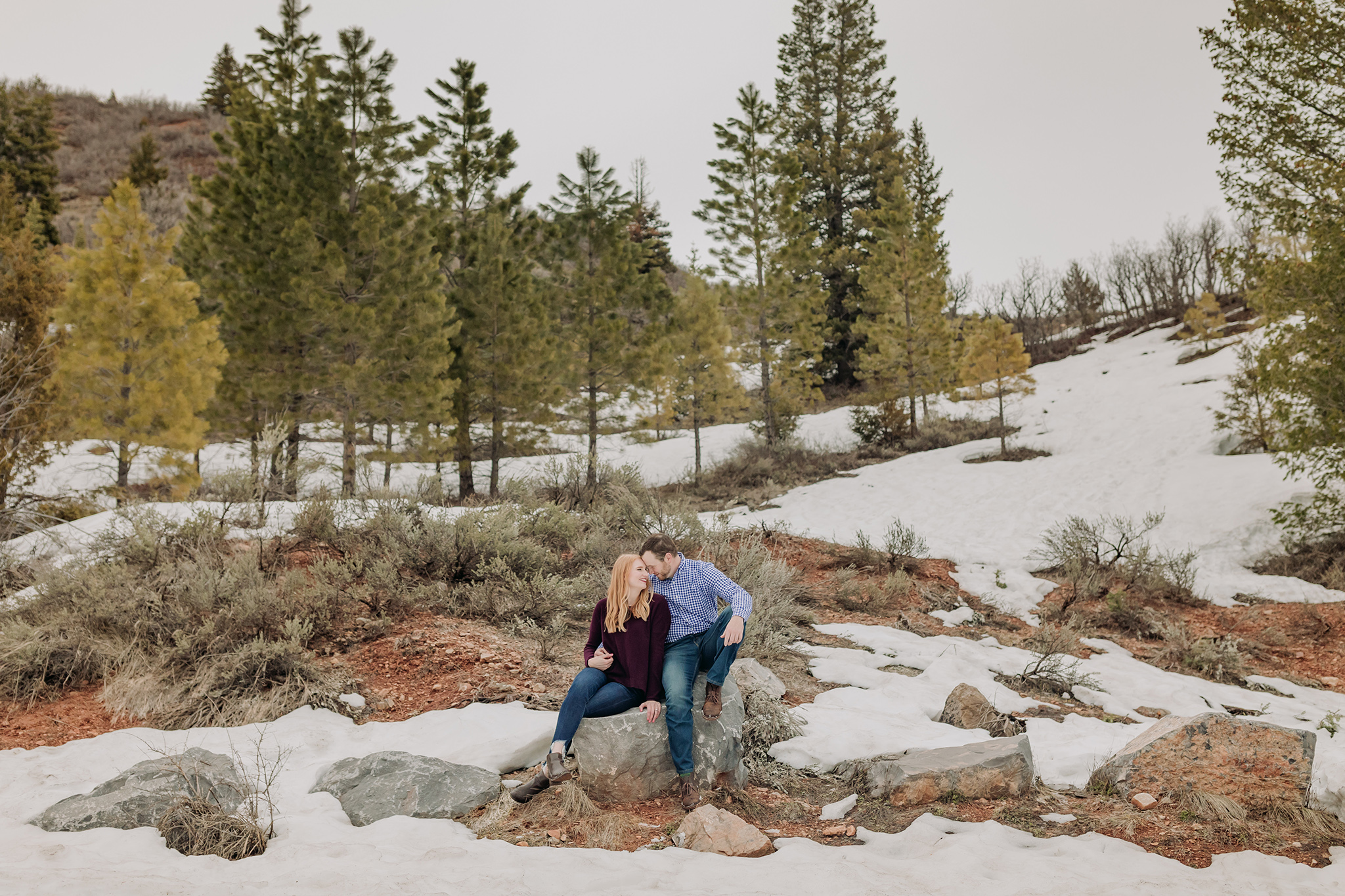 Tibble Fork Reservoir Engagement session in the spring by travelling mountain elopement photographer ENV Photography