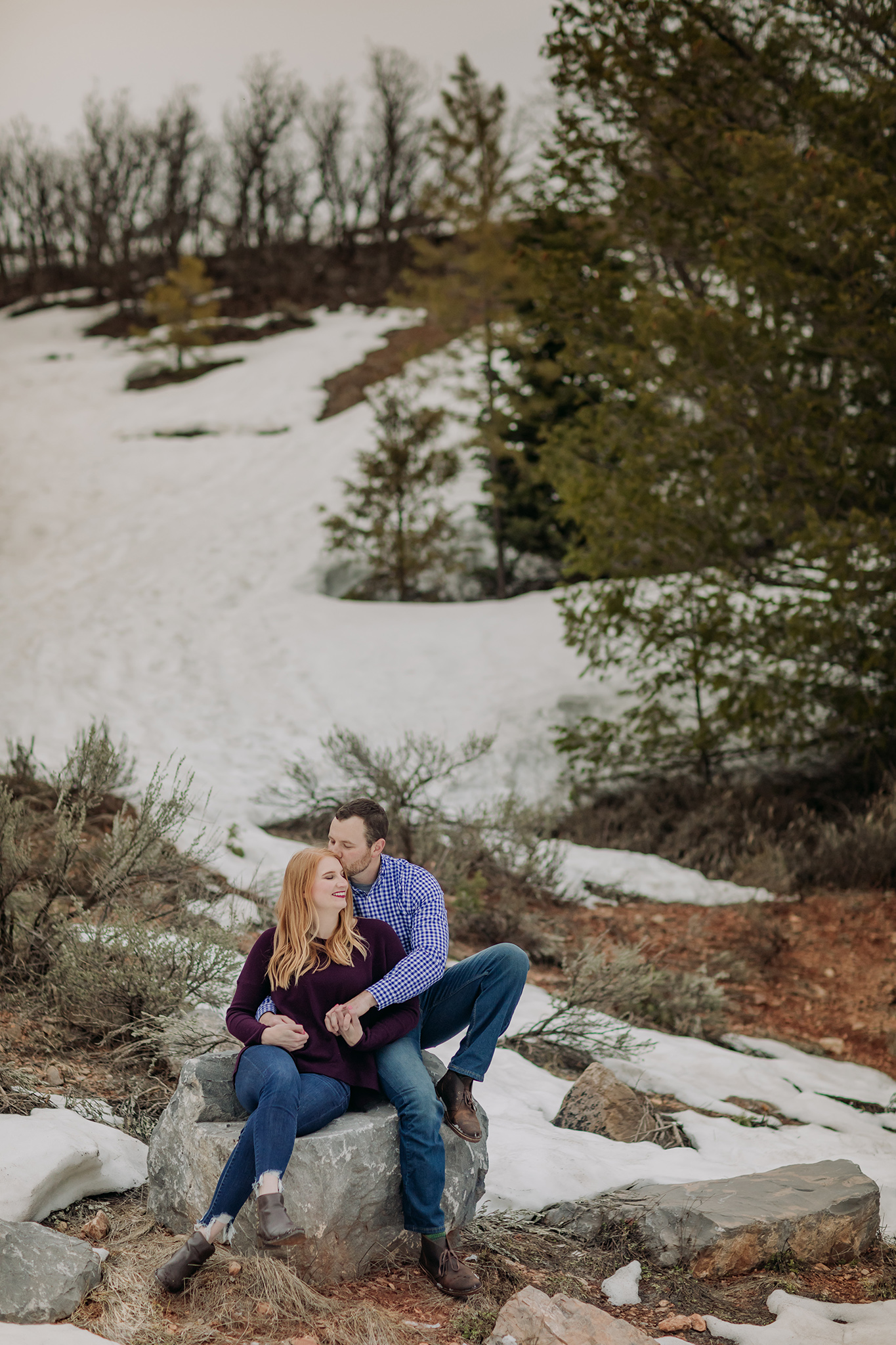 Tibble Fork Reservoir Engagement session in the spring by travelling mountain elopement photographer ENV Photography